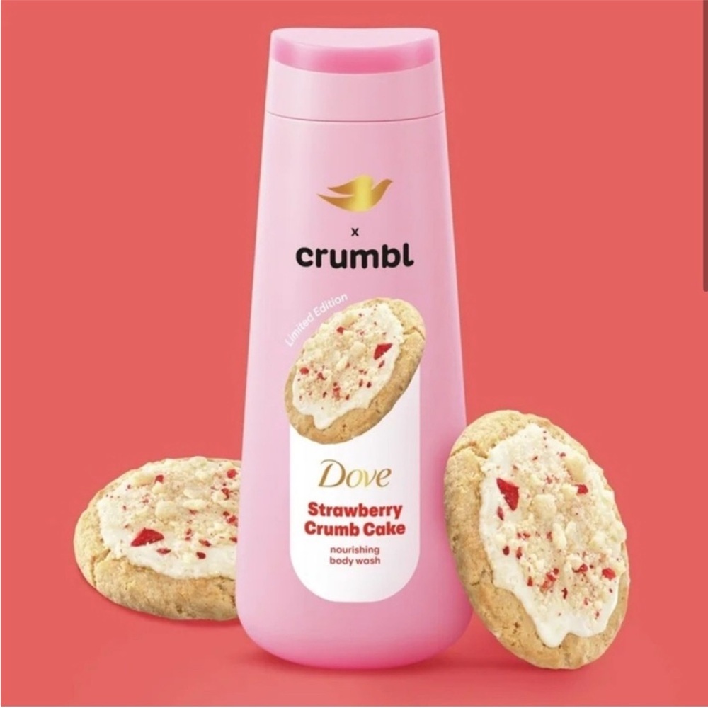 Dove x Crumbl Strawberry Crumb Cake Nourishing Body Wash Limited Edition